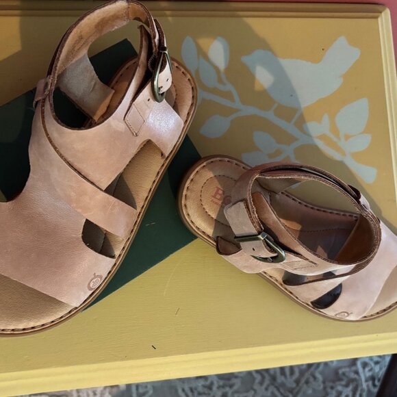 Born Womens Size 7 Marlowe Light Brown Full Grain Leather Gladiator Flat Sandals - Picture 3 of 6
